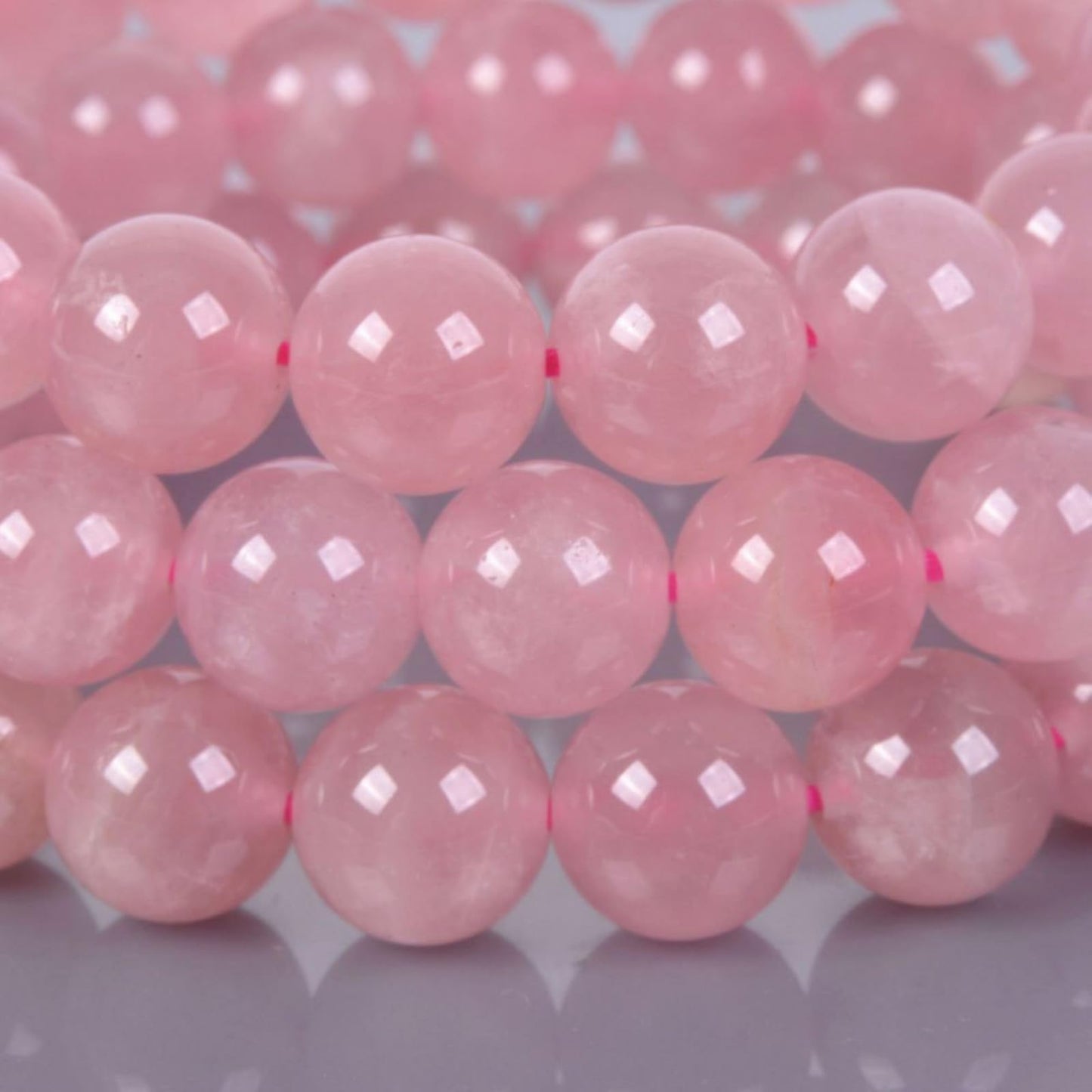 Justinstones Madagascar Rose Quartz Natural Gemstone Crystals Chakra Beads Bracelet Crystal Healing 10mm Round Stretchable Bracelet for Her Gift