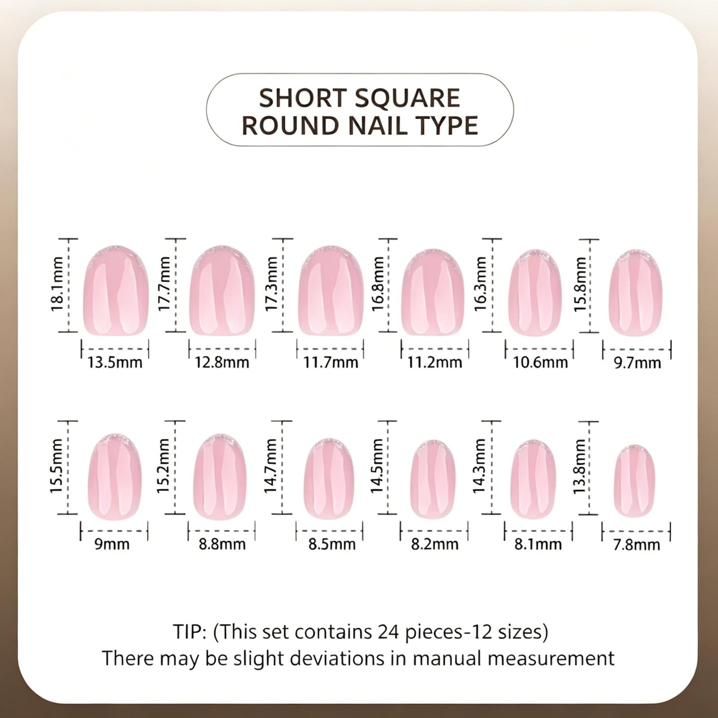 Silver Glitter French Tip Press On Nails Short Oval GCSQW Fake Nails, Light Pink Glossy False Nails Reusable Acrylic Stick On Nails for Women, 24 Pcs Manicure Kit with Adhesive Tabs