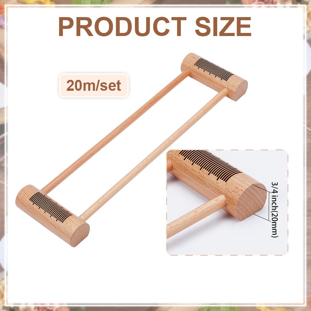 BENECREAT Wooden Weaving Tool, Tan Wood Embroidery Floss Bobbin Rectangle Weaving Tool for Loom Weaving Supplies Tablet Weaving Loom Weaving Supplies