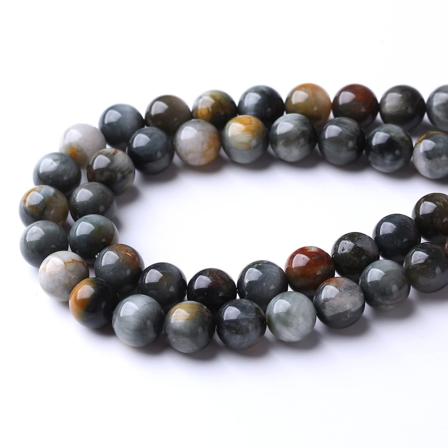 60PCS 6MM Hawk Eye Stone Beads Energy Healing Beads for DIY Jewelry Bracelet Necklace Making for Jewelry Making 15Inch
