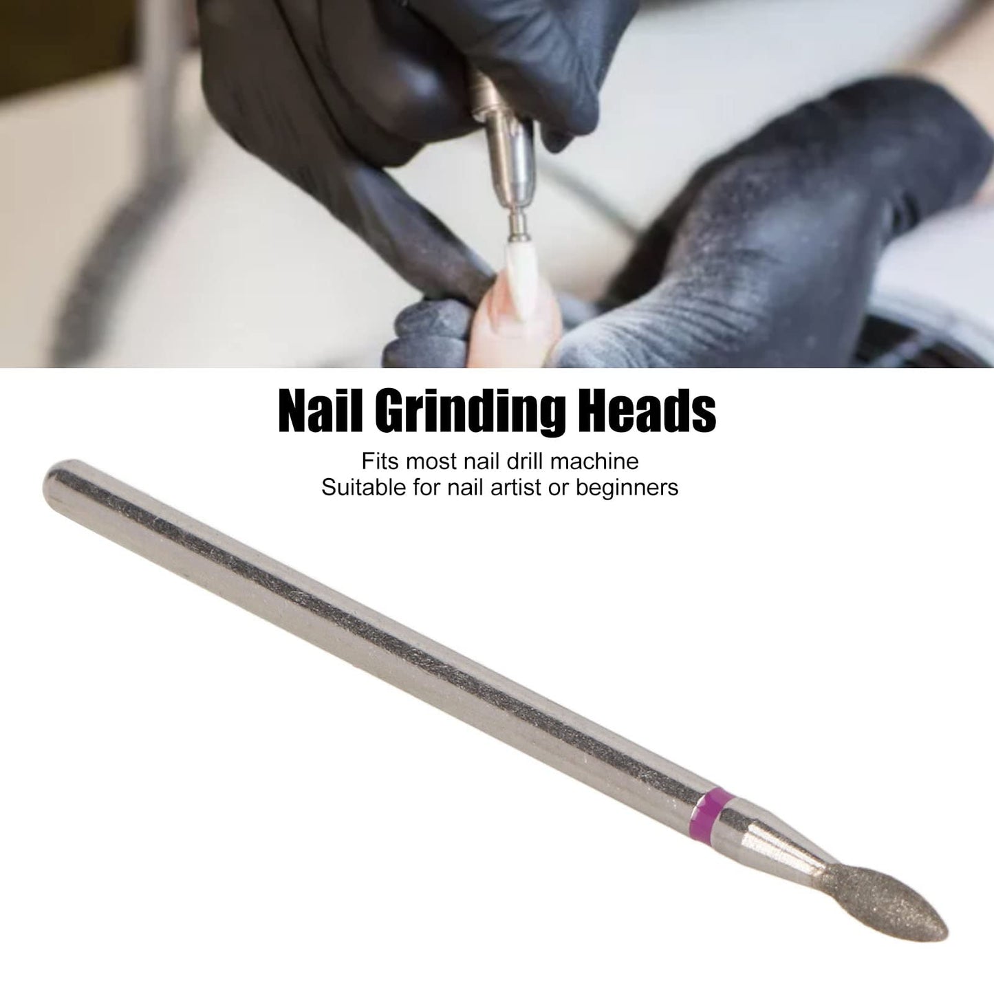 50pcs Diamond Nail Drill Bits – Cuticle Polishing & Fast Gel Removal Bits, Compatible with Most Nail Machines, Professional & Home Manicure