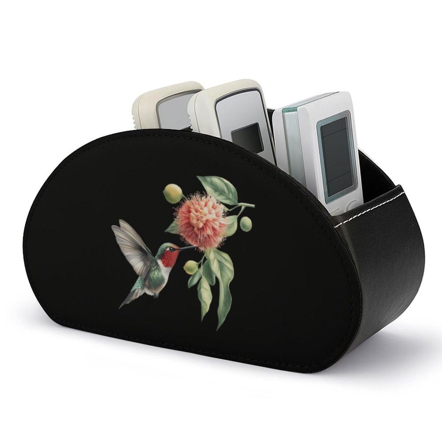 Hummingbird Remote Control Holder with 5 Compartments Caddy Desktop Organizer for Home Office
