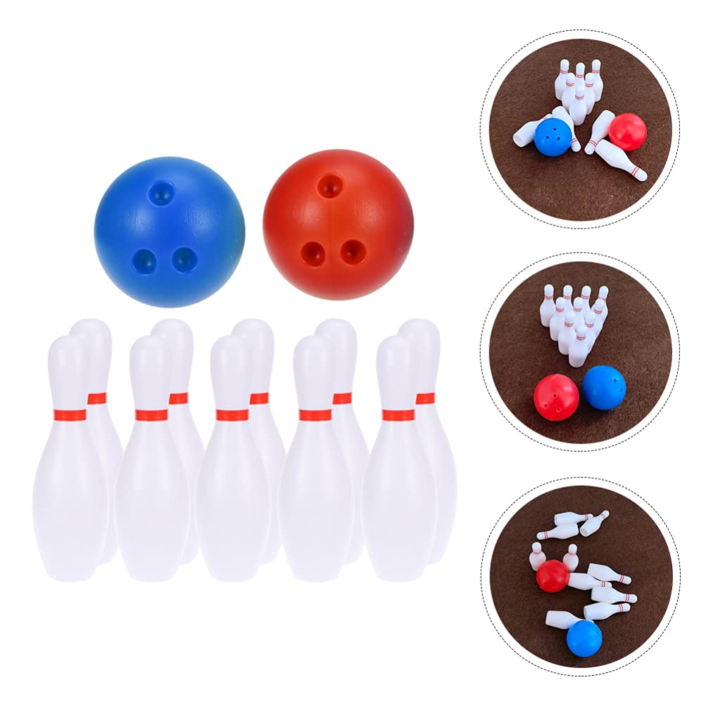 Toyvian 2Set Dollhouse Miniature Bowling Ball Set Miniature Dollhouse Bowling Game Toy Mini Desktop Tabletop Toy for Decoration Accessories