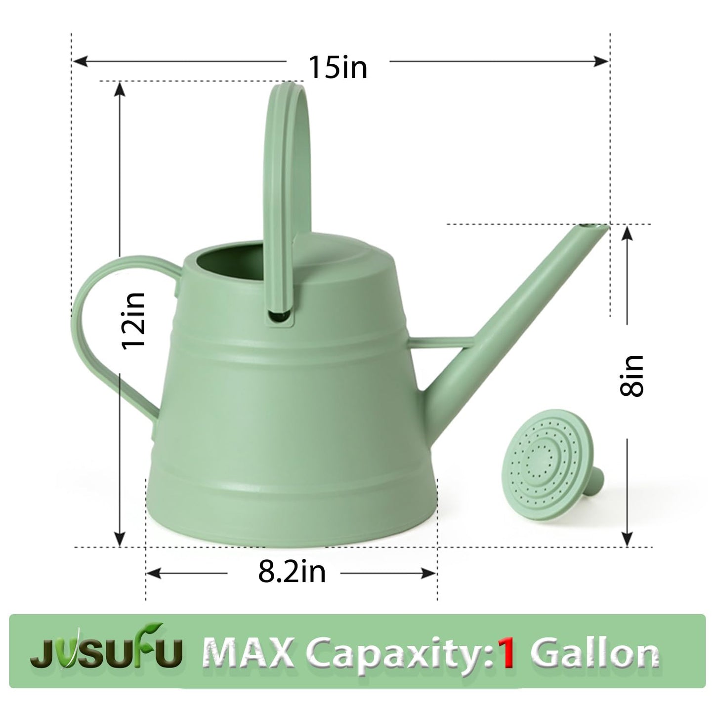 1 Gallon Watering Can for Plants, Watering Cans for Indoor&Outdoor Gardening, Water Can with Ergonomic Movable Handle (Green)
