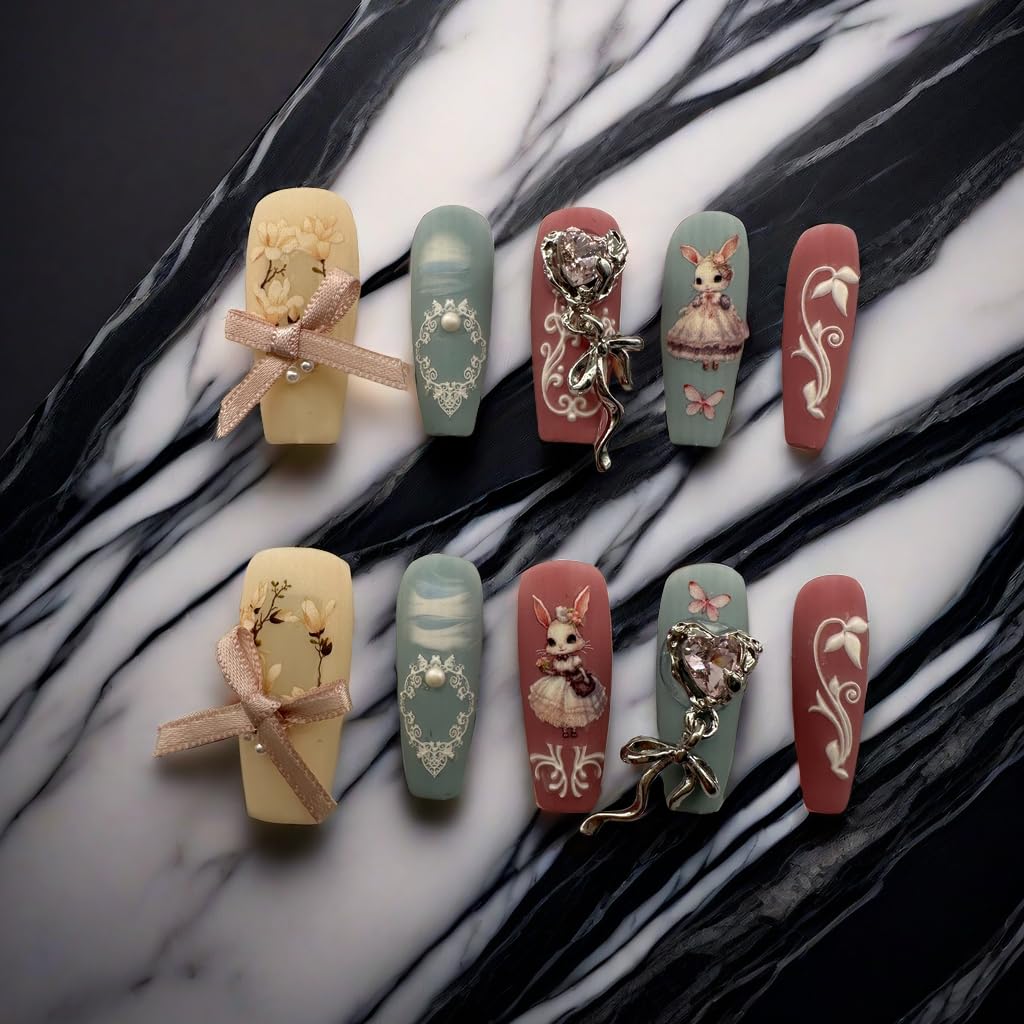JC Handcrafted Press On Nails Kit, Short Length Nail Press Ons, Durable, Easy Application, Stylish Impress Press On Nails, Perfect for Daily Wear & Special Occasions (M19, M)