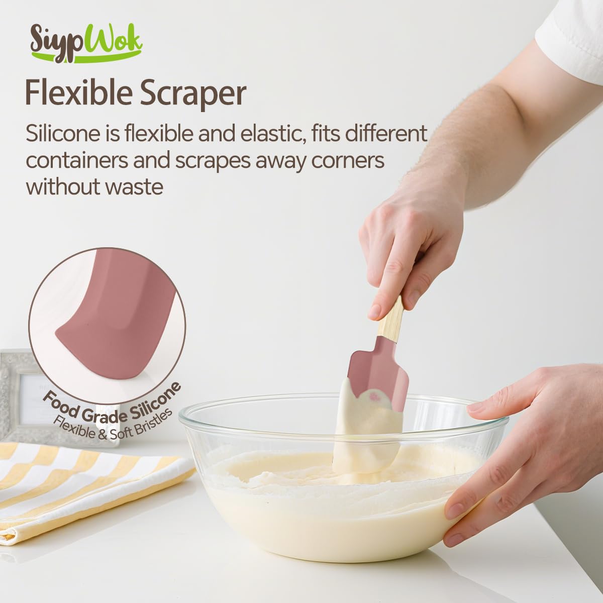 Silicone Spatula Set, Food Grade Rubber Spatula-5 Piece Nonstick Rubber Spatulas, Spoonula, Jar Scraper for Cooking, Baking, Mixing, Frosting - Heat Resistant Up to 600°F (5 Pcs Pink)