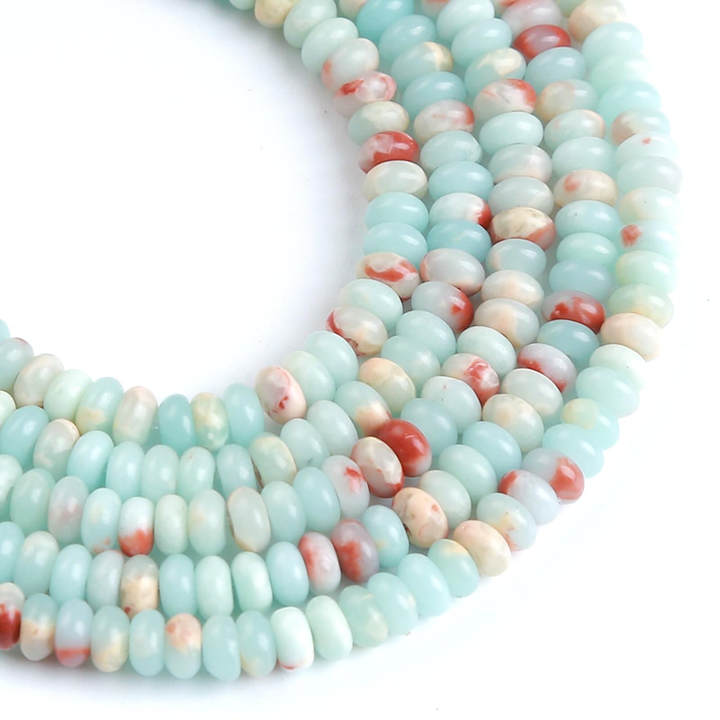 150PCS 2x4mm Blue Jasper Rondelle Beads Natural Abacus Disk Stone Beads Round Loose Spacer Gemstone Beads for DIY Bracelet Necklace Jewelry Making