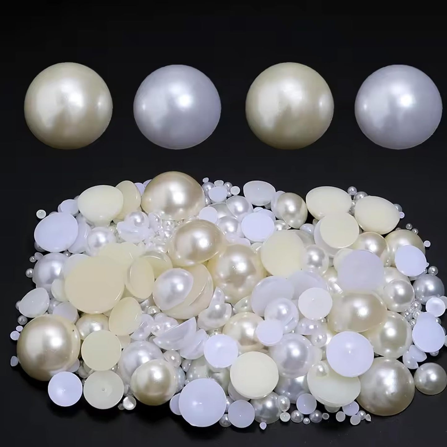 HSKIVWY 100PCS 20MM Large White Flatback Pearls, Big Half Round Pearls for Crafting ABS Plastic Pearl Beads for Wedding Birthday Party Decoration Centerpieces Shoes Cup DIY Crafts Projects