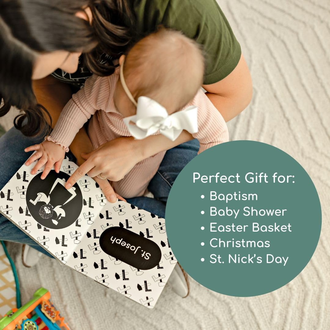 Baby's 1st Catholic Book - High Contrast Board Book with Coated Matte Cover - Promotes Visual & Cognitive Development - Perfect Catholic Gift for Newborns Baby - Black & White