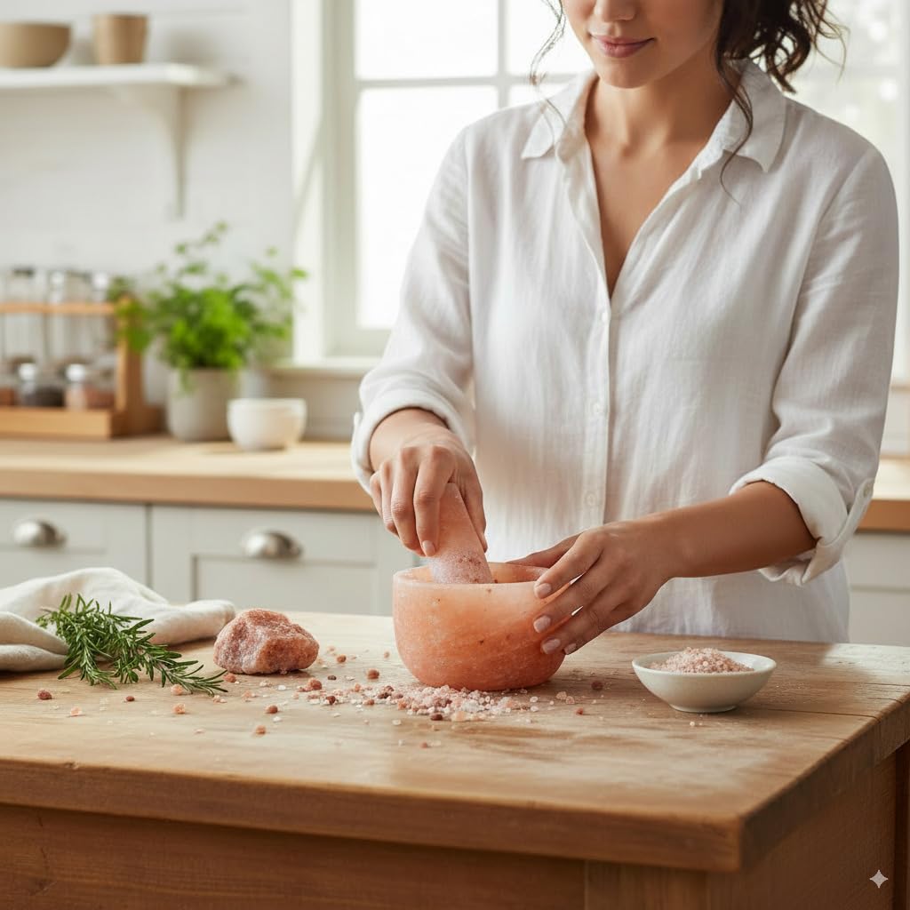 Himalayan Salt Mortar and Pestle Set with a 1 Year Replacement Guarantee!*