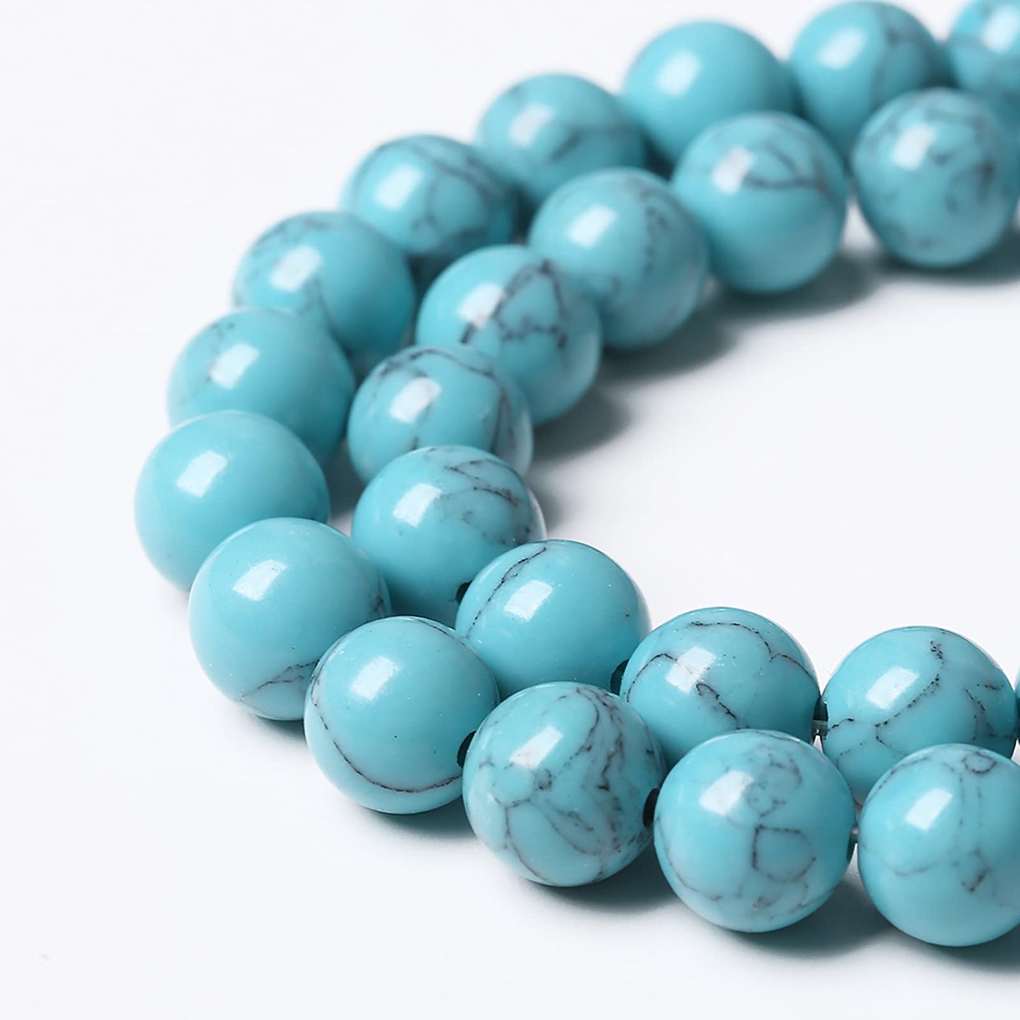 90PCS 4mm Natural Stone Beads Blue Turquoise Round Loose Gemstone Beads for Jewelry Making DIY Bracelet Necklace 15 Inch (4mm, Blue Turquoise)
