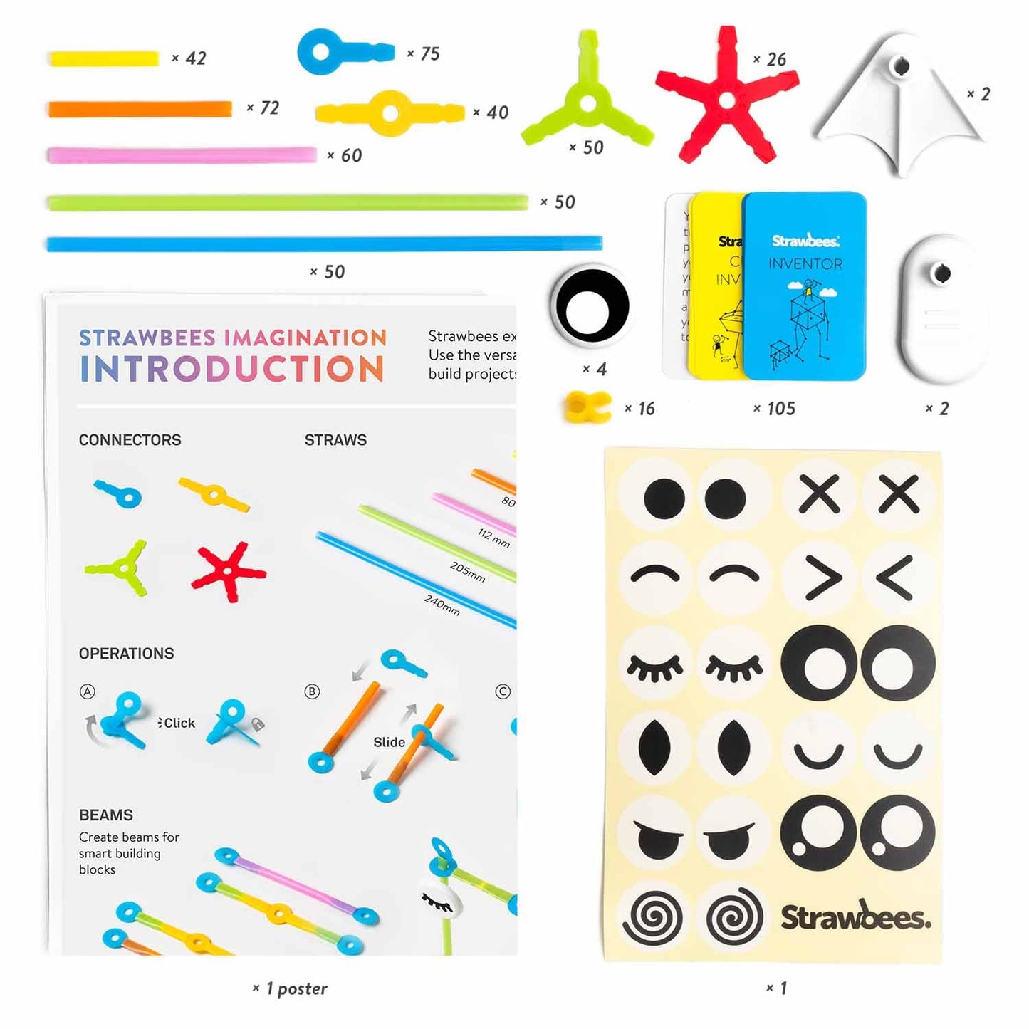 Strawbees Imagination Kit - Educational Connecting Toys for Makers & Families, Building Toy Toolbox with Straws and Connectors for Creative STEM Exploration in Schools & Home Learning