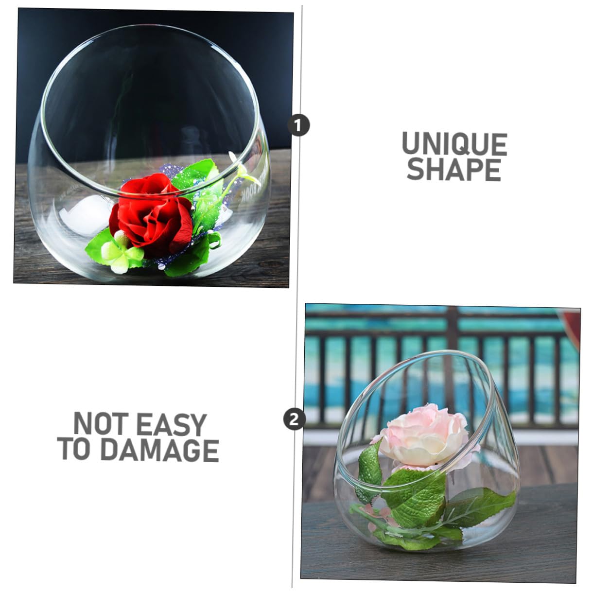 Cabilock 3pcs Glass Slant Cut Micro Landscape Bottles, Ecological Glass Terrarium Jars for Succulent Plant Display, Desktop Home Décor Vases