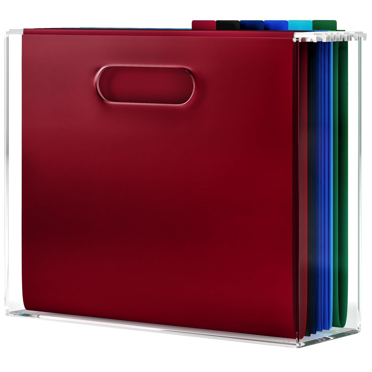 File Organizer for Desk - This Acrylic Storage Box is great for Office Organization - Its Modern Acrylic Magazine Holder makes a Great Gift for Home/Work Space
