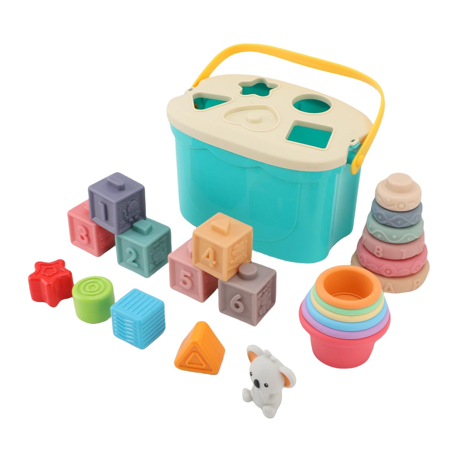 Soft Rubber Stacking Building Blocks for Babies Grip Training Educational Toys for Bath Play, Soft Infant Blocks for Children