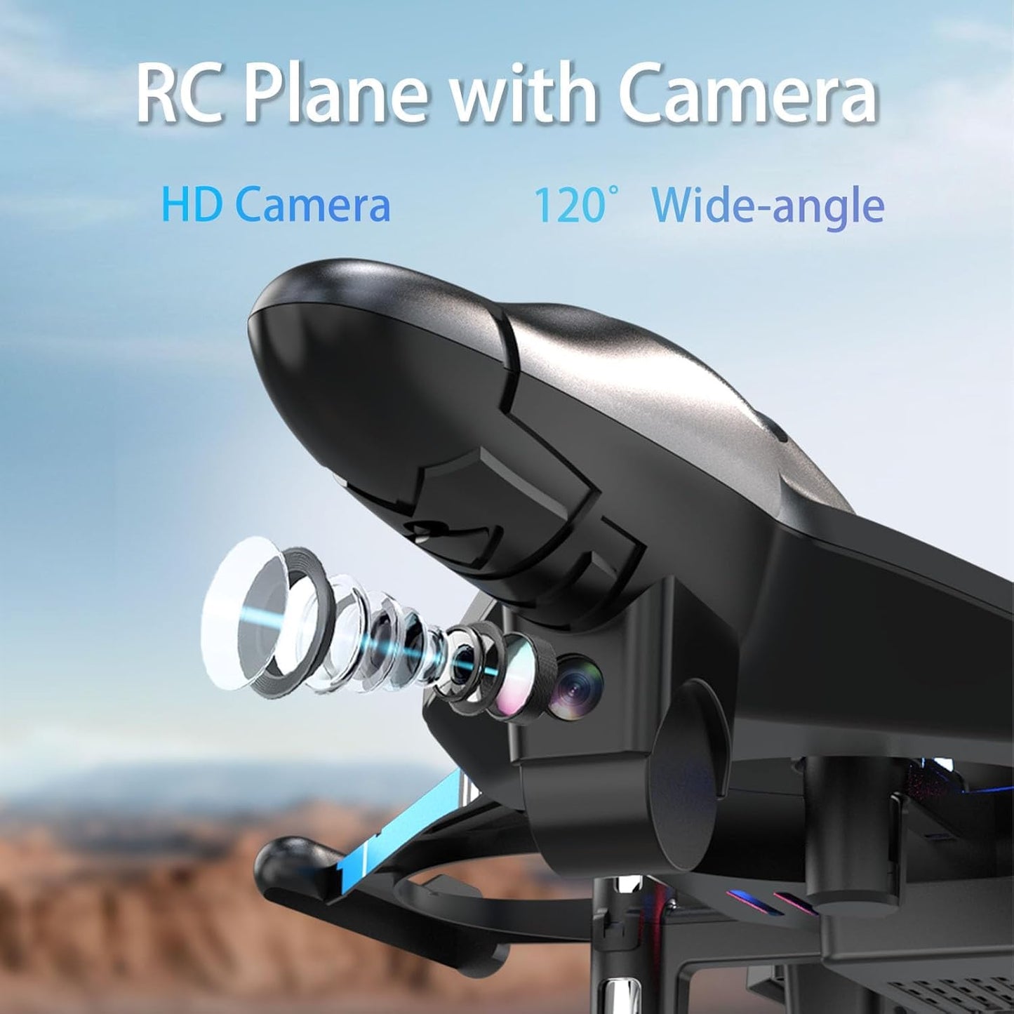 Weavixol RC Plane for Kids, Fighter Jet Drones With Screen On Controller, No Phone Needed, Drone For Kids 8-12 with Camera, Remote Control Plane With Auto Hover, Easy to Fly, RC Airplane Toy Gifts for Kids Boys, 2 Batteries