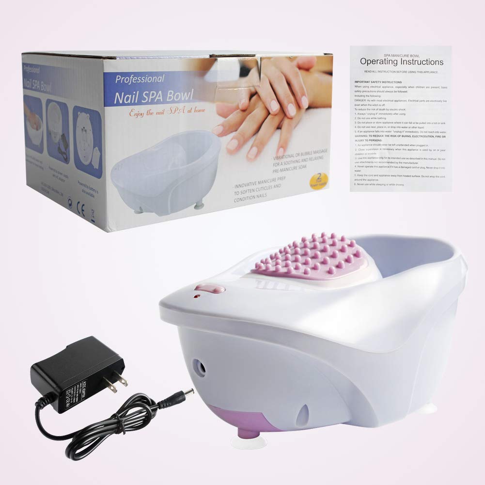 liddy art Electric Massage Nail Soaking Bowl, Manicure Hand Bowl Vibration Spa Massage Soak Soothing Relaxing Manicure Machine Soften Cuticles
