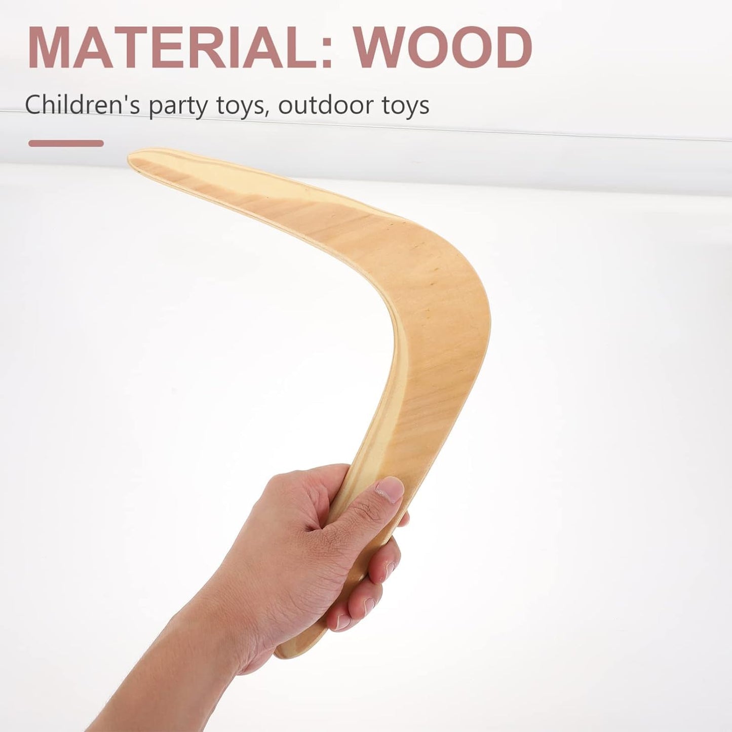 Musaner Wooden Boomerang for Adults, Large, Unisex, Outdoor Activity, 14.50x8.45x0.20 Inch, 1PCS