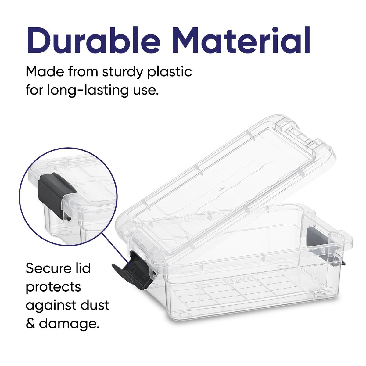 0.7 Quart Mini Clear Plastic Storage Container with Lid (2 Count)