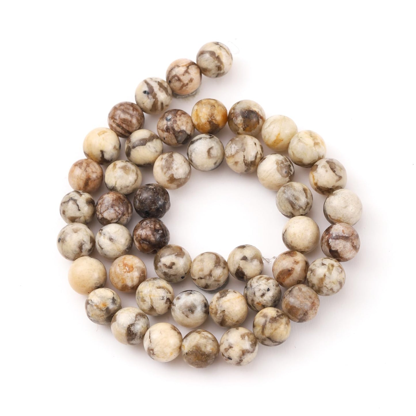 6mm 60pcs DIY Natural Feldspar Stone Beads Round Healing Crystal Gemstone Loose Beads for Jewelry Making Handmade Bracelet Necklace