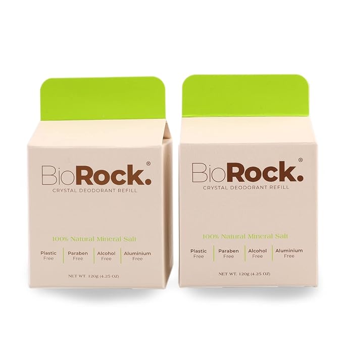 Crystal Natural Deodorant Refill * 2 Packs - Unscented Plastic & Aluminum Free Salt Stick Deodorant for Women & Men Eco-Friendly, Sustainable, Zero Waste 4.25 oz * 2