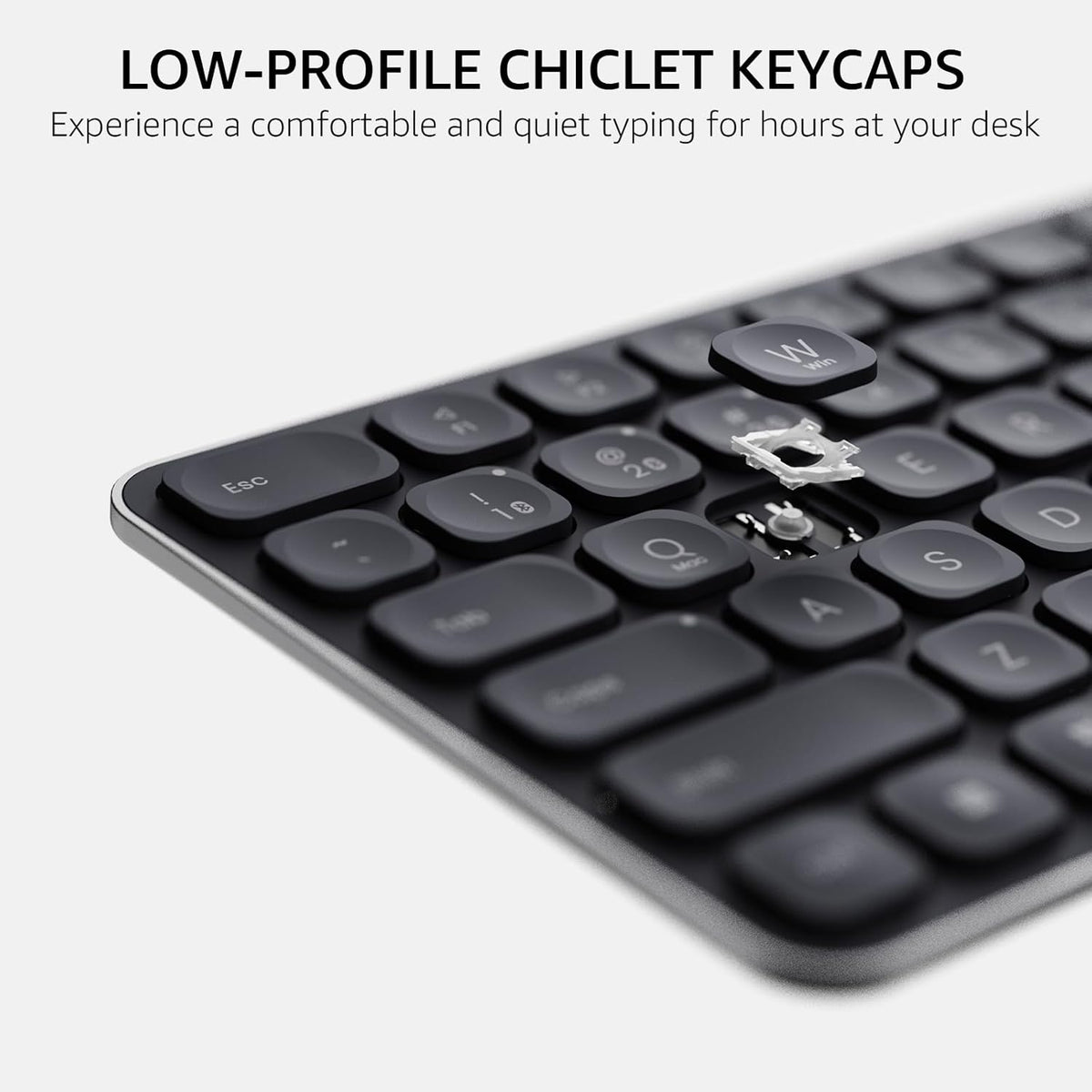 Rapoo 9560M Wireless Keyboard and Mouse Combo, Blade-Series E9550L 110-Key Ultra-Thin Keyboard and MT760SE Wireless Mouse, Support 4 Devices, Quiet, USB-C, Rechargeable, for Windows/Mac/Linux/Chrome