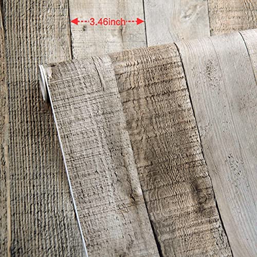 Livebor Light Gray Wood Contact Paper Peel and Stick Wallpaper 17.7”x 236.2” Wood Wallpaper Peel and Stick Shiplap Contact Paper Wood Plank Self Adhesive Wallpaper Distressed Wood Wall Paper - color: Light Gray, size: 17.7" x 236.2"
