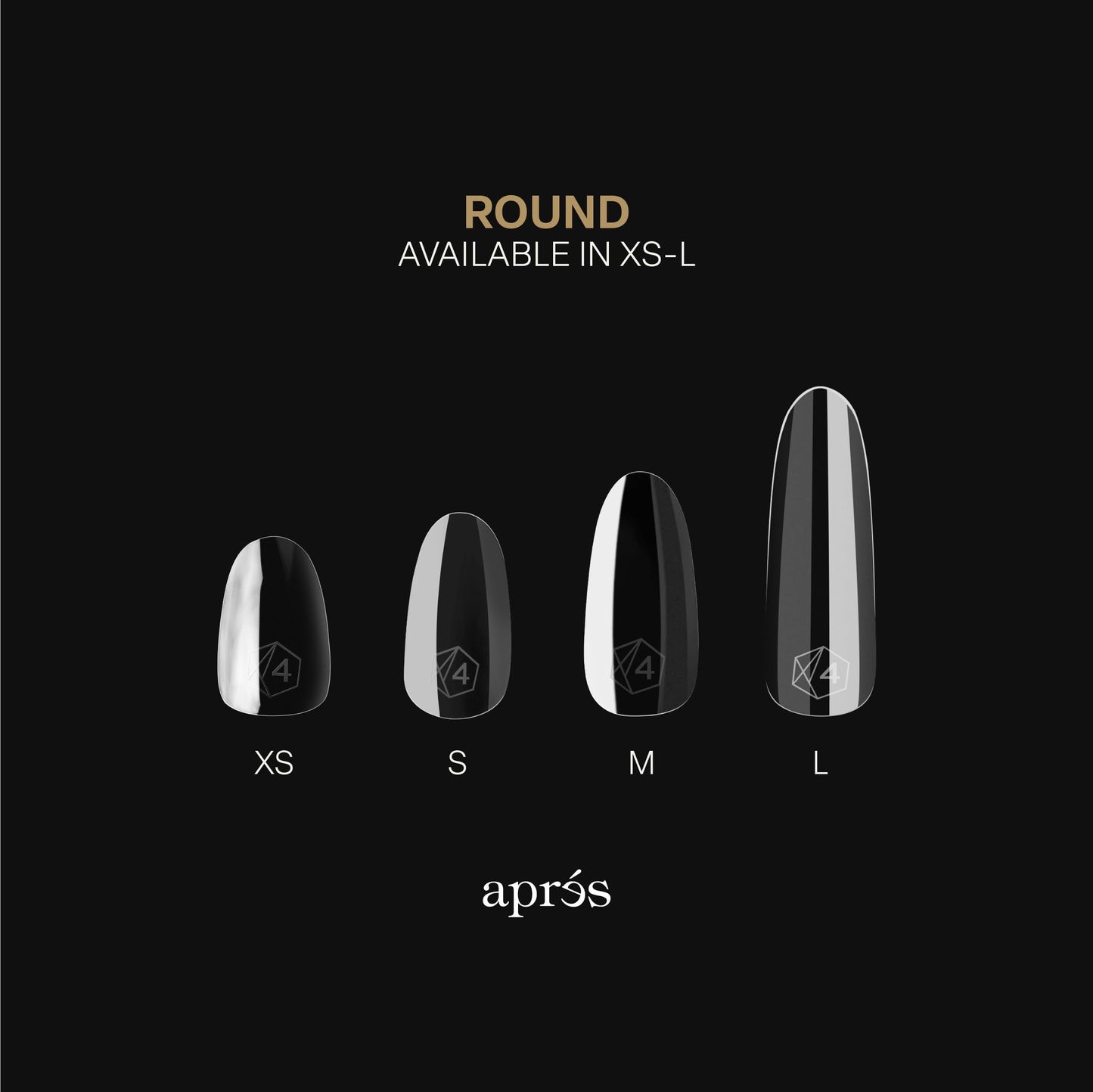 Apres Gel-X® Round Box of Nail Tips | 280 Tips, Soft Gel Tips, 14 Sizes 00-9 | Half-sizes Included (Sculpted Round Short)