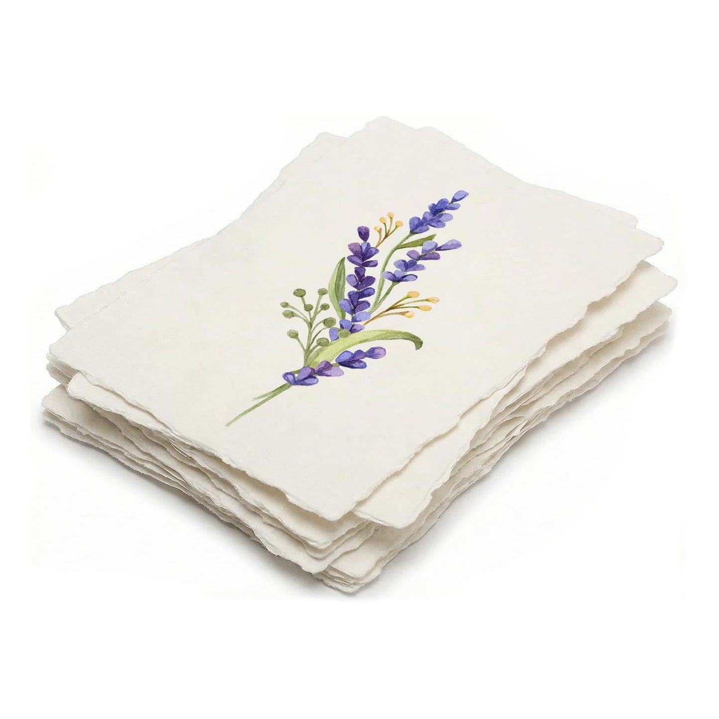 Deckled Edge Paper 4x6, 50 Sheets Handmade Watercolor Paper, 300 GSM Natural Textured Paper, Rough Cotton Paper for Invitations, Calligraphy, Painting & Craft Projects