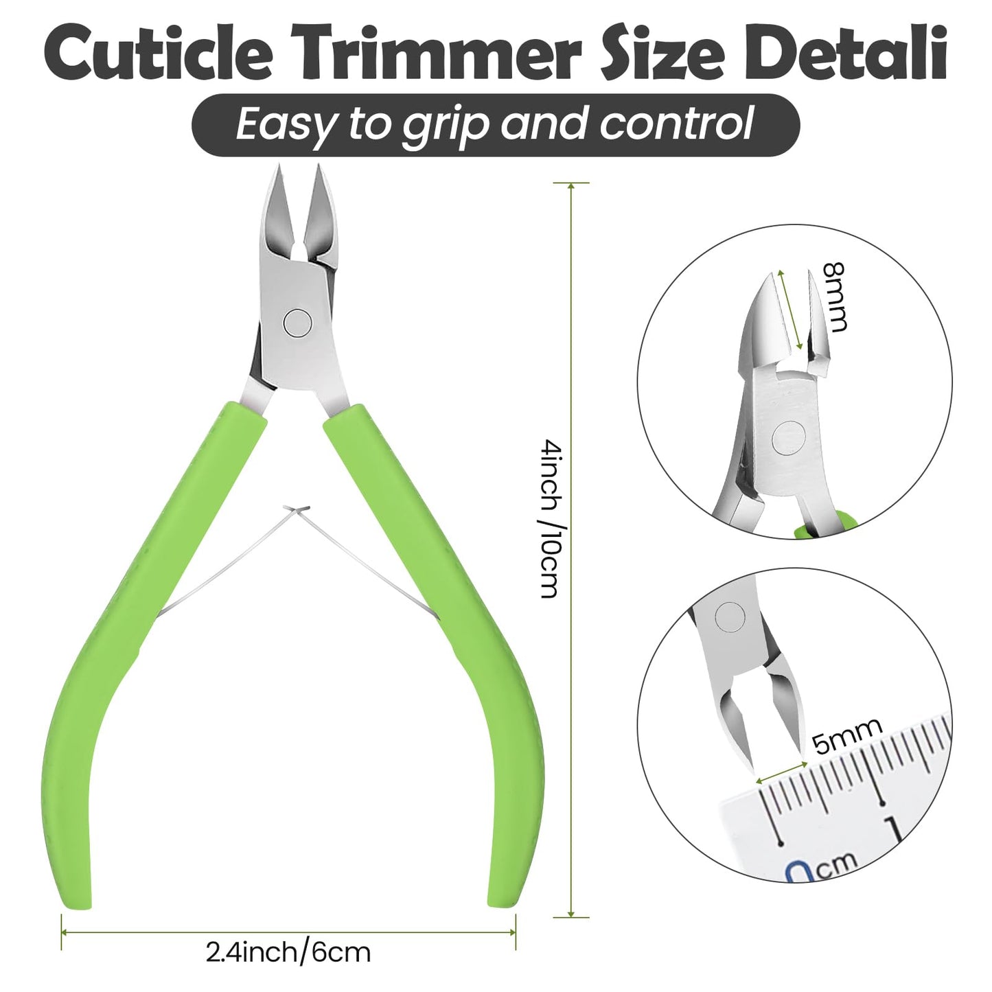 Leriton 12 Pack Cuticle Nippers Upgraded Trimmer Kit with Non Slip Silicone Handle Stainless Steel Cuticle Cutter Clipper Manicure Tool for Nail Care Fingernails and Toenails