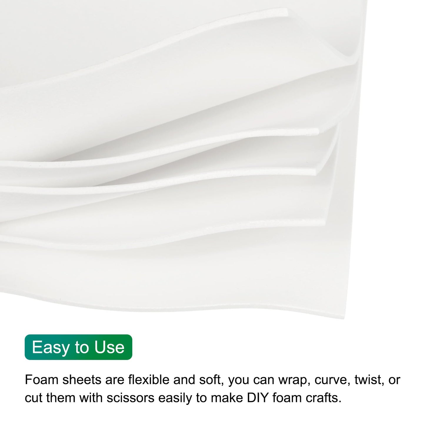 MECCANIXITY EVA Foam Sheets White 35.4 Inch x 19.7 Inch 2mm Thick Crafts Foam EVA Sheets for Costumes, Arts and Crafts Projects Pack of 5