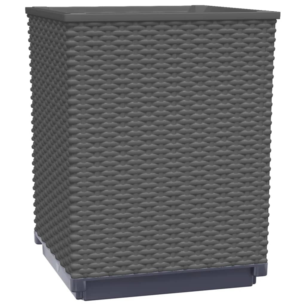 Todiikf Planter Box Set 2 Pack 11.8x11.8x14.6 in. Black Square PP Outdoor Garden Planter Boxes for Balcony, Patio & Garden