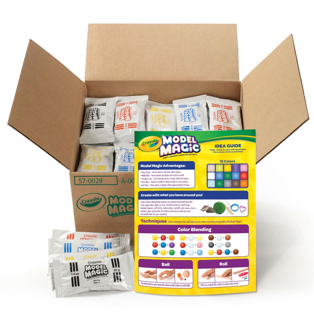 Crayola Model Magic (30 Pack), Air Dry Modeling Material, Teacher Classroom Must Haves, School Supplies for Kids, Soft Clay Alternative, 15 Colors, 1 oz Packs
