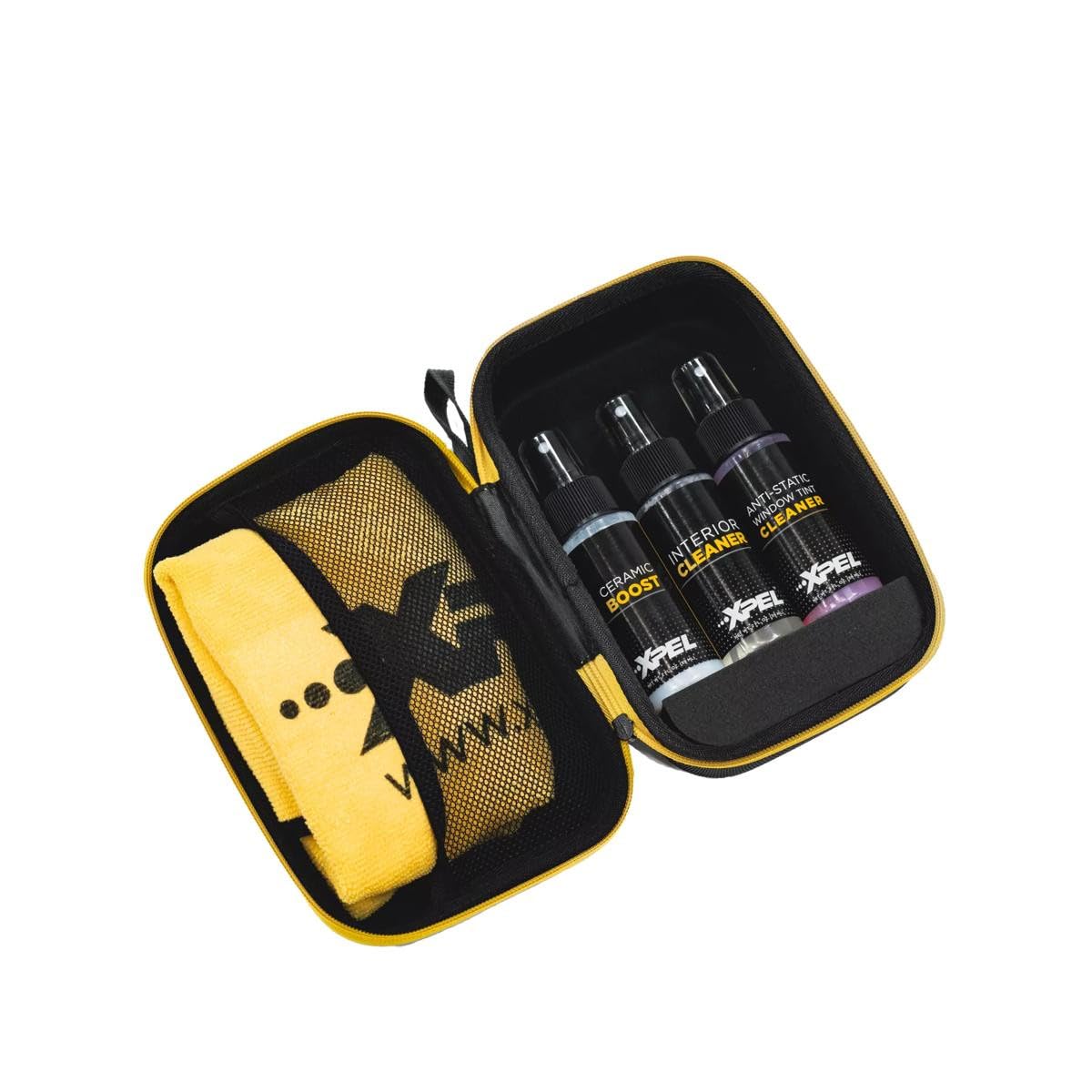 XPEL 3-Pack Interior Care Kit – Car Detailing Set for Interior Surfaces, Trim & Glass | Interior Cleaner, Ceramic Boost, Tint-Safe Glass Cleaner & Premium Microfiber Towel in Branded Case