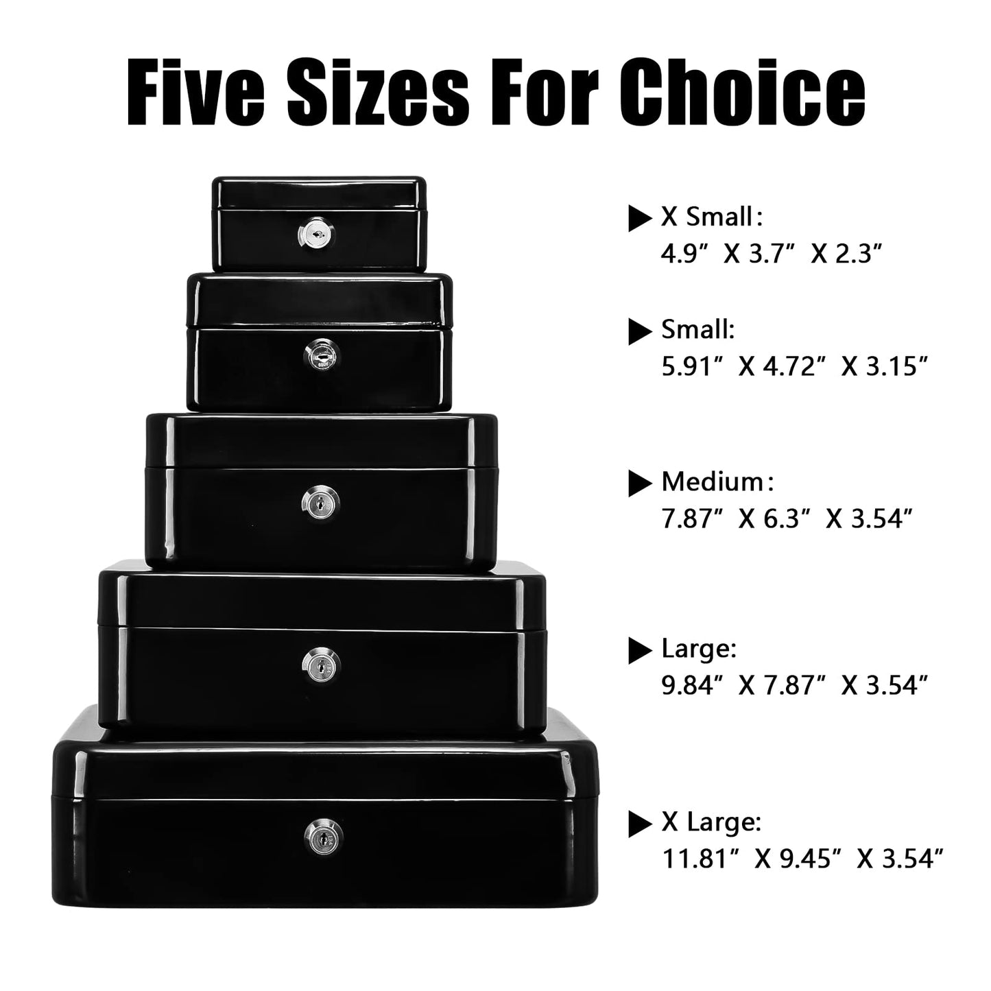 KYODOLED Large Cash Box with Removable Money Tray, Key Lock Metal Storage Box with 2 Keys & Portable Handle, Safe Cash Drawer, 9.84"x 7.87"x 3.54", Black Large
