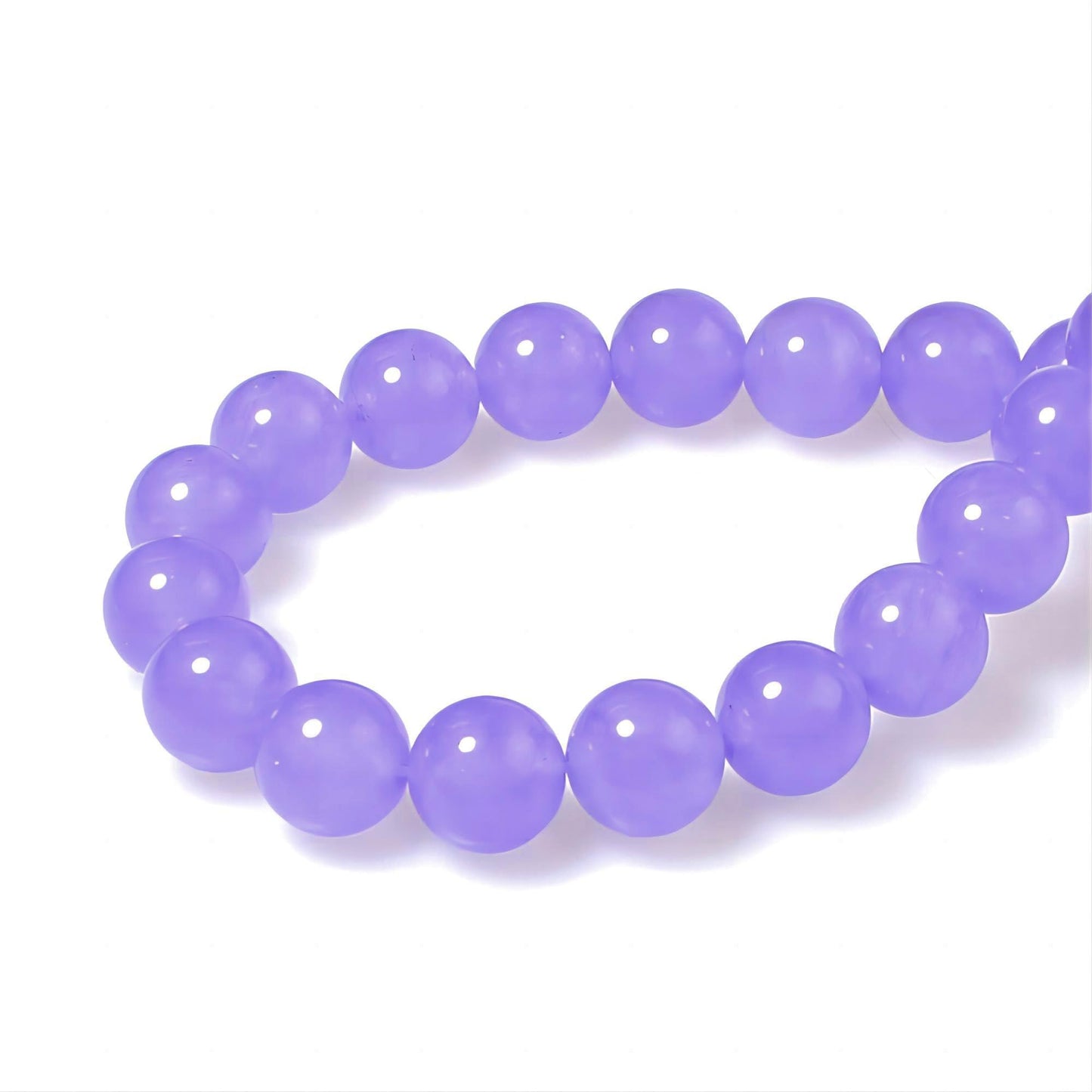 MJDCB Stone Beads 8mm 43pcs Round Lavender Purple Jade Loose Gemstone Bead Charms for Jewelry Making Bracelet Necklace Earring Pendant