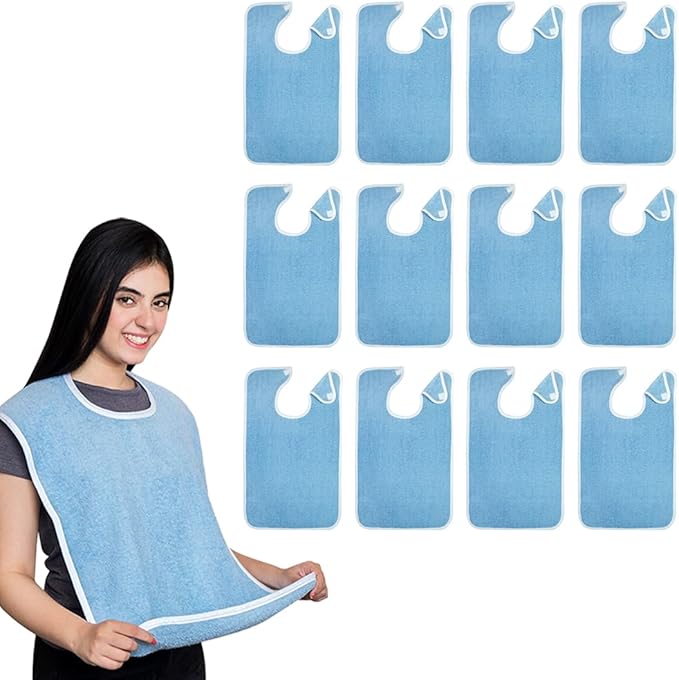 Avalon Towels Adult Bibs for Women 100% Cotton Bib for Adults for Eating - Terry Cloth Adult Bibs for Men Clothing Protectors