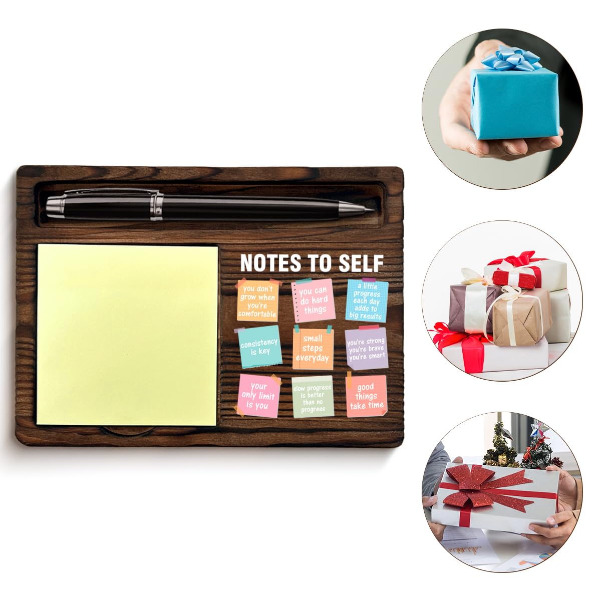 Motivational Mental Health Sticky Note Holder Positive Affirmations Gifts Note to Self Post It Note Dispenser for Therapy Office Desk Decor