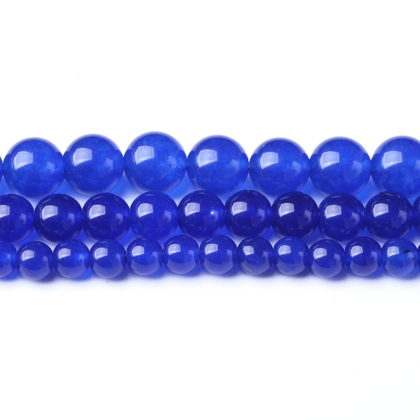 10MM Dark Blue Chalcedony Round Loose Beads Natural Gem Beads Crystal Energy Stone Beads for Jewelry Making DIY Bracelet Necklace