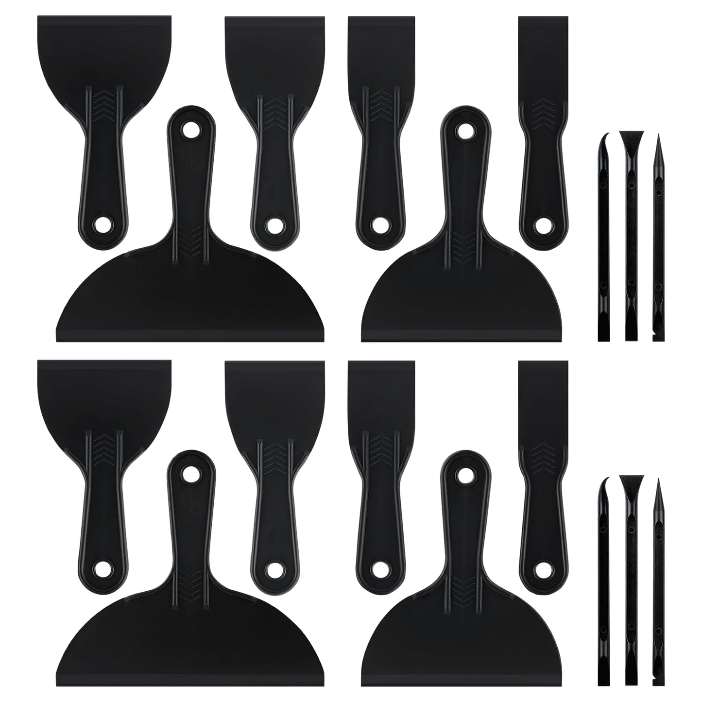 Plastic Putty Knives Set, Plastic Putty Filler Knife & Scrapers Tool Non Scratch, Spackle Knife Scraper Tool for Wall Repair, Wallpaper Paint Removal (18)
