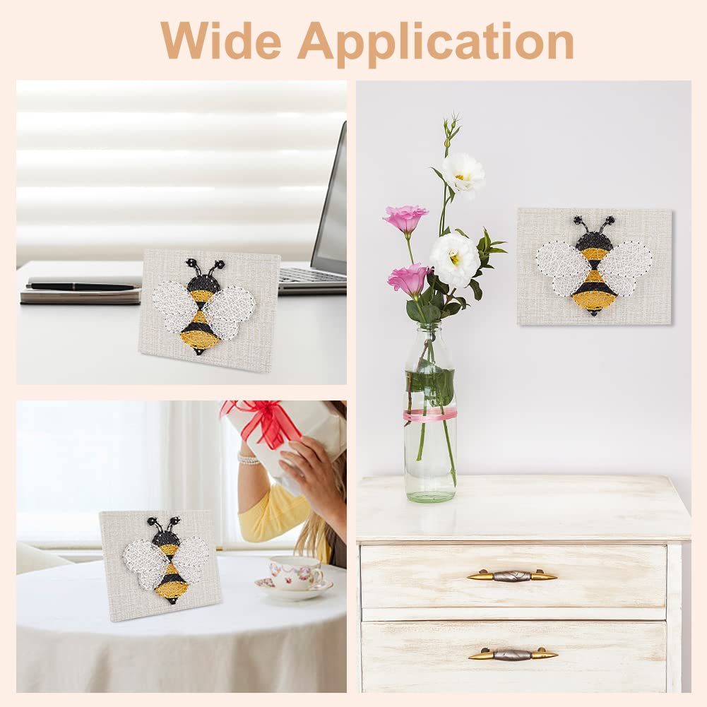 WEBEEDY 3D String Art Kit for Adults Beginners, DIY Bee String Craft Kit, Include All Necessary Accessories and Frame, Christmas Mother's Day Home Wall Decorations Unique Women Gift
