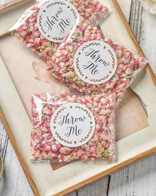 RainbowPana 50 Pack Biodegradable Confetti, Dried Flower Petals, Biodegradable Flower Petals for Weddings, Confetti, Wedding Send Off Ideas, Wedding Exit Ideas - Pink Globe Amaranth …