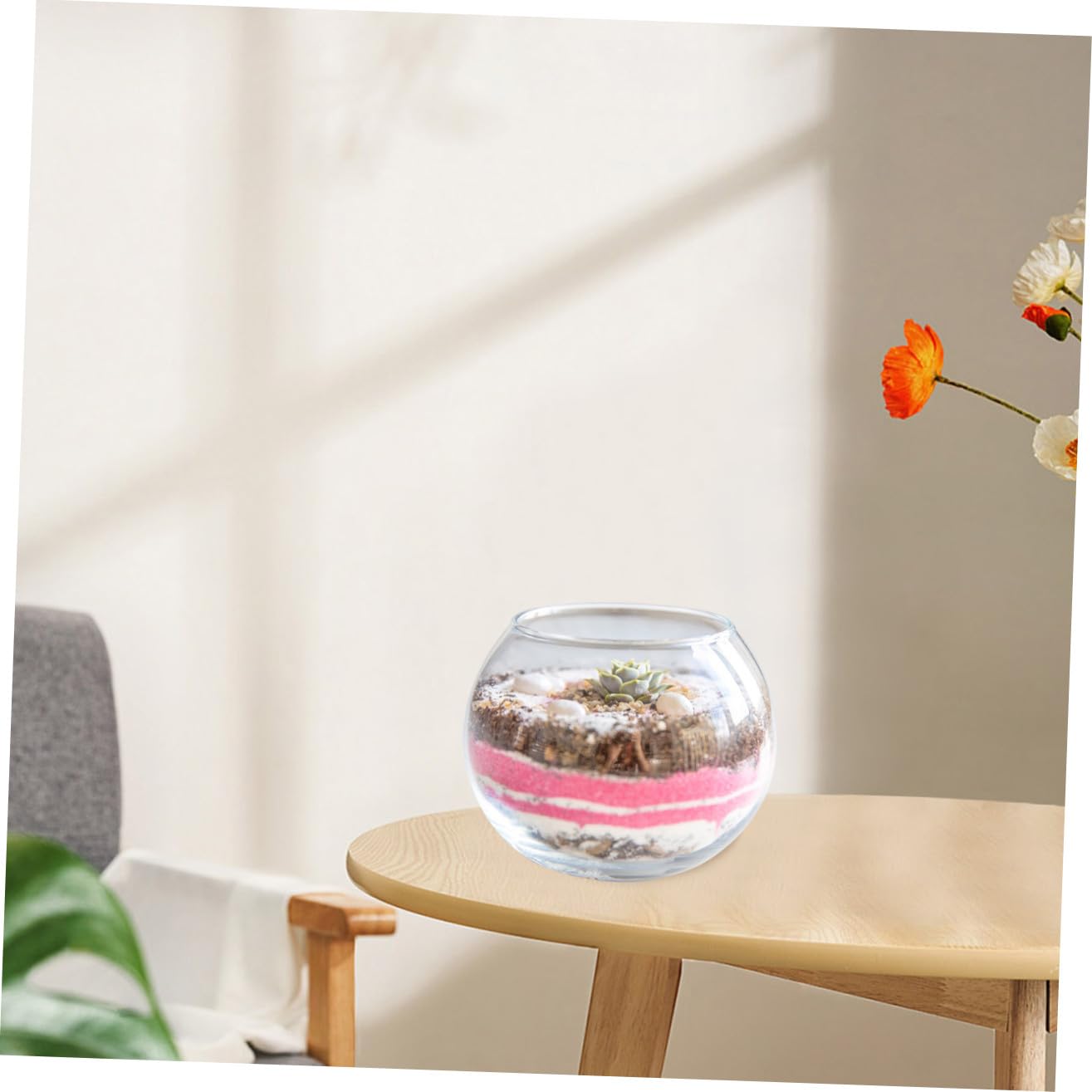 Yardwe 15cm Glass Bubble Bowl Vase Hydroponic Planter for Air Plants and Moss, Round Glass Terrarium Container for Home Décor and Wedding Centerpiece