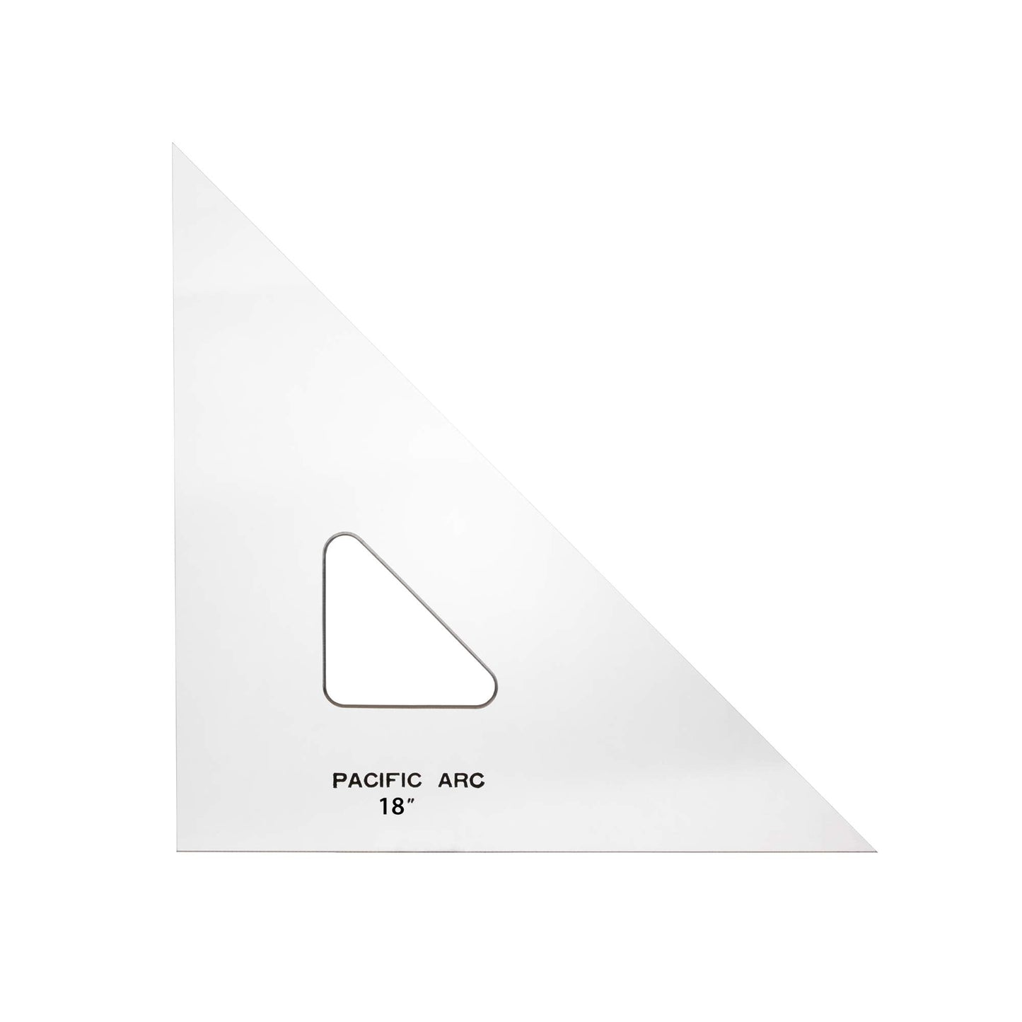 Pacific Arc Drafting Triangle, 18-inch, 45/90 Degrees, Clear Acrylic