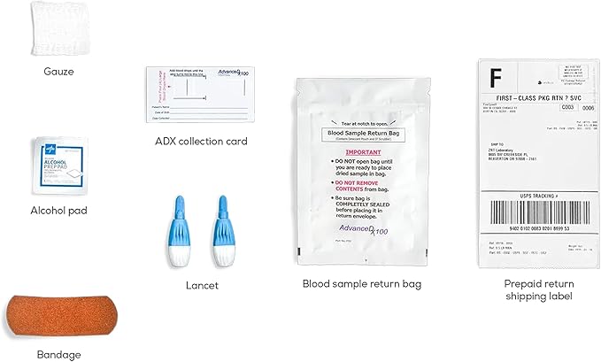 Everlywell Heart Health Test - at Home - CLIA-Certified Adult Test - Discreet Blood Analysis - Results Within Days - Measures Cholesterol, Triglyceride, and HbA1c Levels