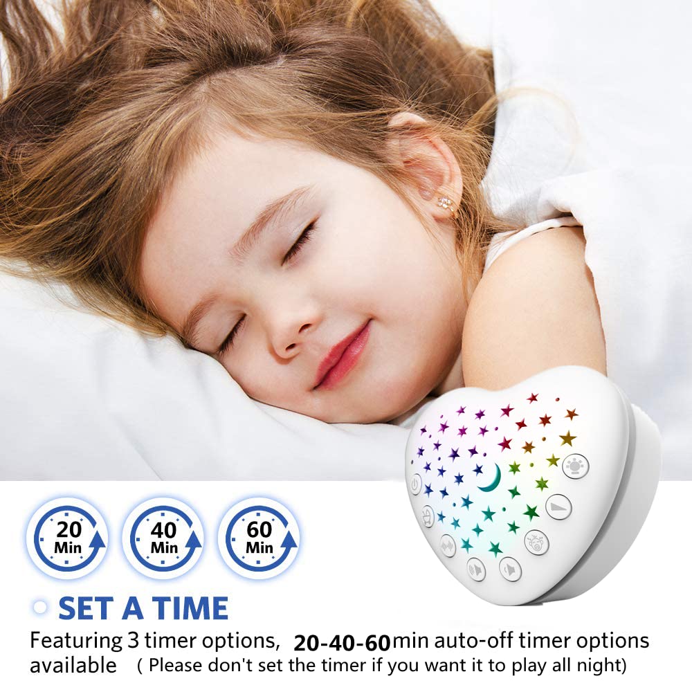 BEREST A13 White Noise Machine & Baby Sleep Soother with 15 Soothing Sounds & Projector Night Light Music Box, Cry Sensor, Rechargeable, Portable for Newborns, Toddlers, Attaches to Crib