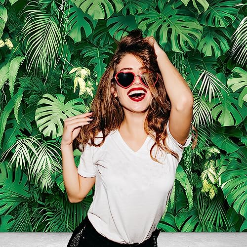 10x8FT Jungle Palm Wildlife Park Photo Backdrop Tropical Rainforest Plant Photography Background Baby Shower Party Banner Friends Family Party Decor Supplies - size: 10x8FT