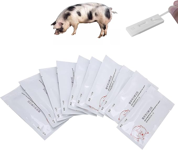 Pig Pregnancy Test Strip, Pack of 10 Disposable Pig Pregnancy Test Strip Early Pregnant Detection Testing Tool Veterinary Equipment Livestock Supply for Pig Early Pregnancy Testing