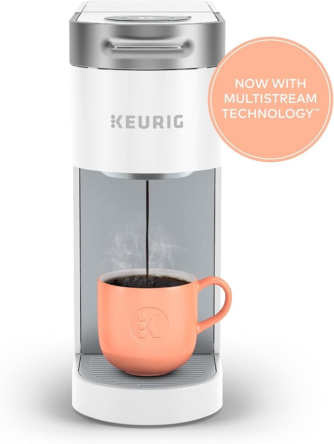Keurig K-Slim Single Serve K-Cup Pod Coffee Maker, Multistream Technology, 3 Brew Sizes, Slim and Sleek Design, 46oz Removable Reservoir, White