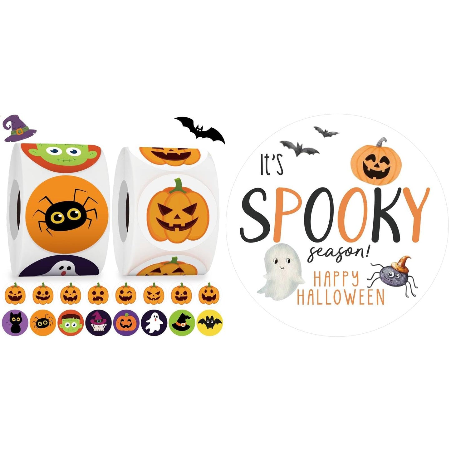 Anwyll 1000Pcs Halloween Stickers + 60Pcs Halloween Labels Gift Stickers